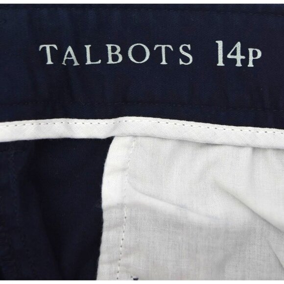 Talbots The Deck Pant Womens 14P Navy Blue Wide Leg Capri Cotton - Picture 4 of 6